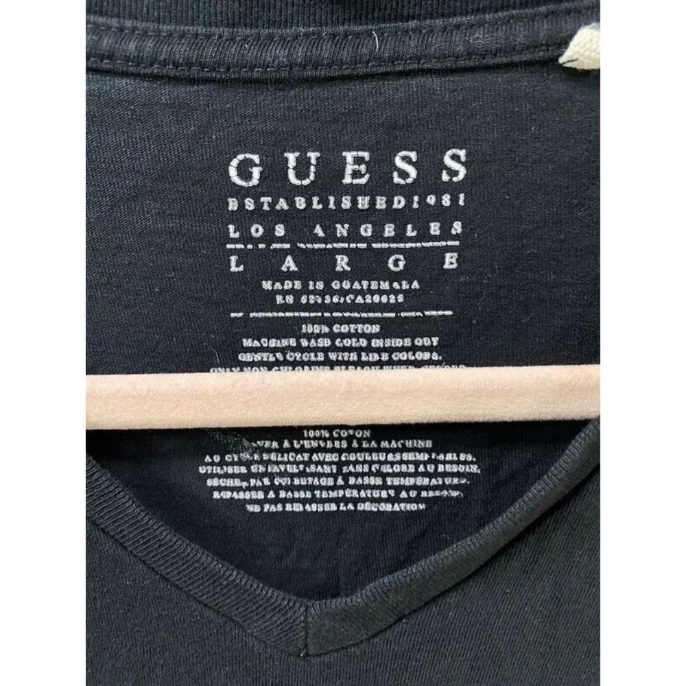 Guess Shirt Boys Large Black Logo Short‎ Sleeve Pullover Tee Youth.